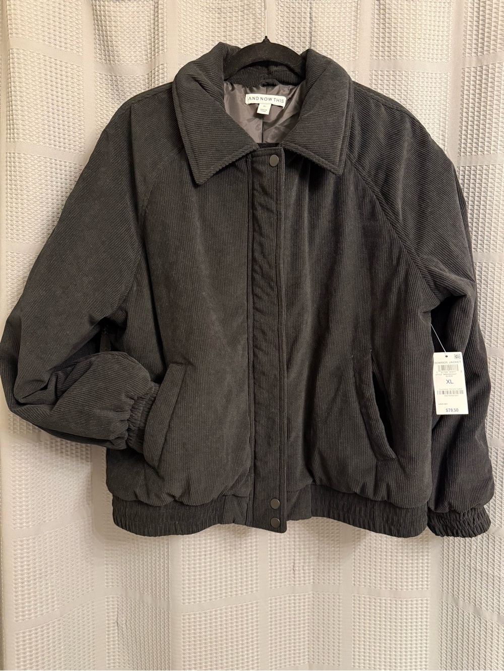 And Now This Black Corduroy Bomber Jacket Size XL - NWT